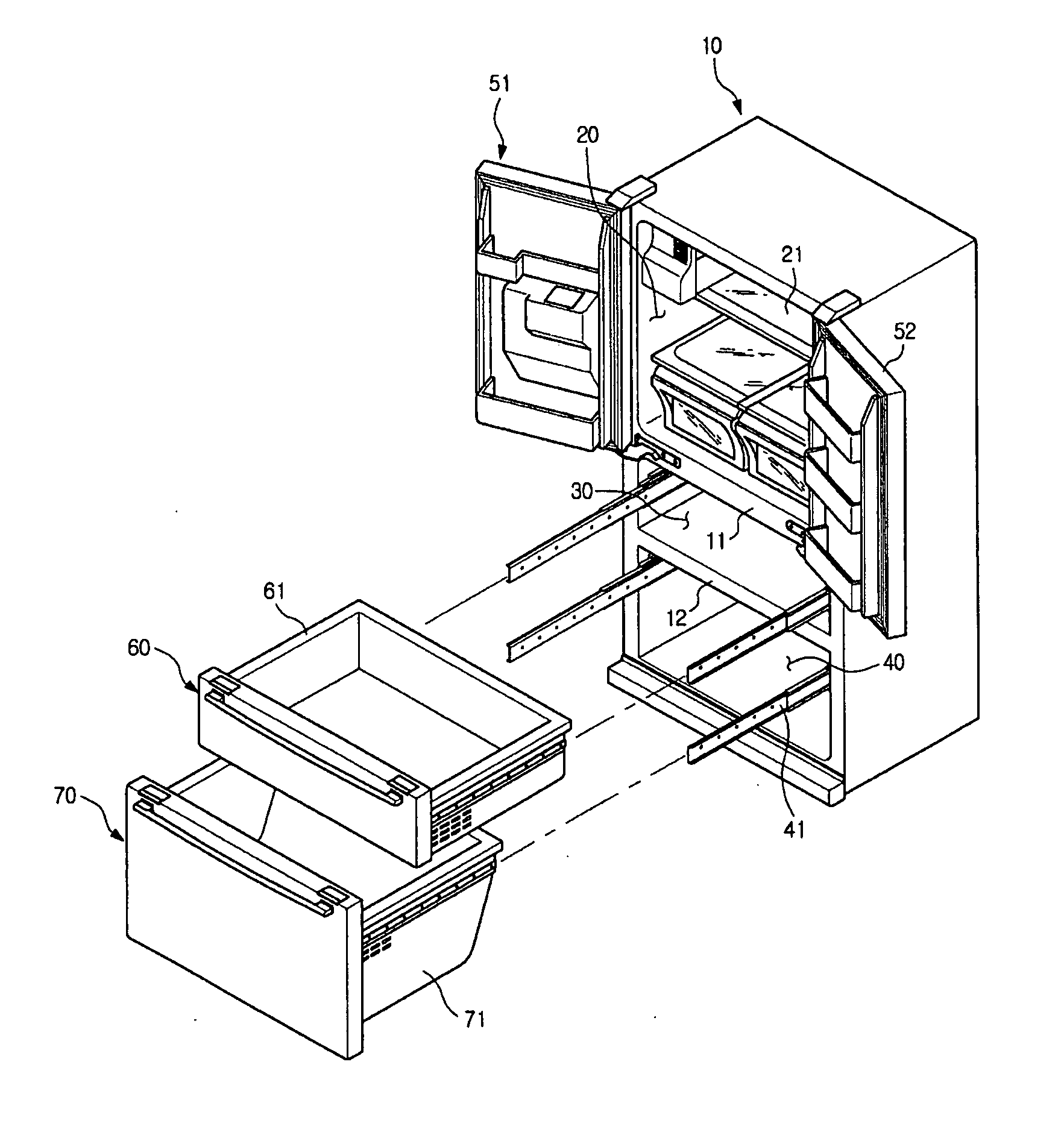 Refrigerator having door opening apparatus