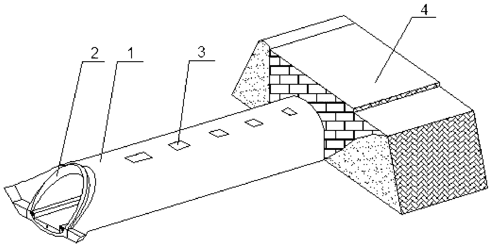 Buffer structure of double-track tunnel portal of high-speed rail