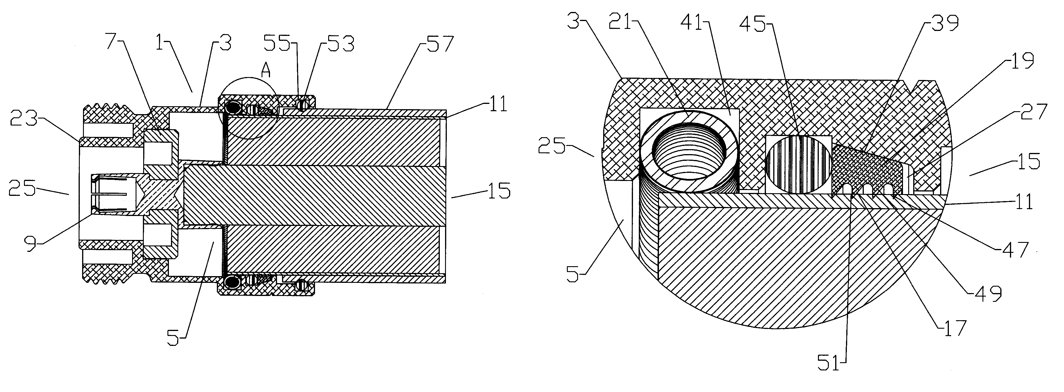 Coaxial connector for cable with a solid outer conductor