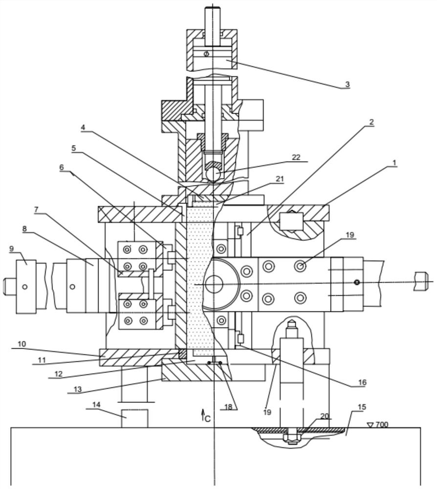 Three-way rigid loading true triaxial apparatus