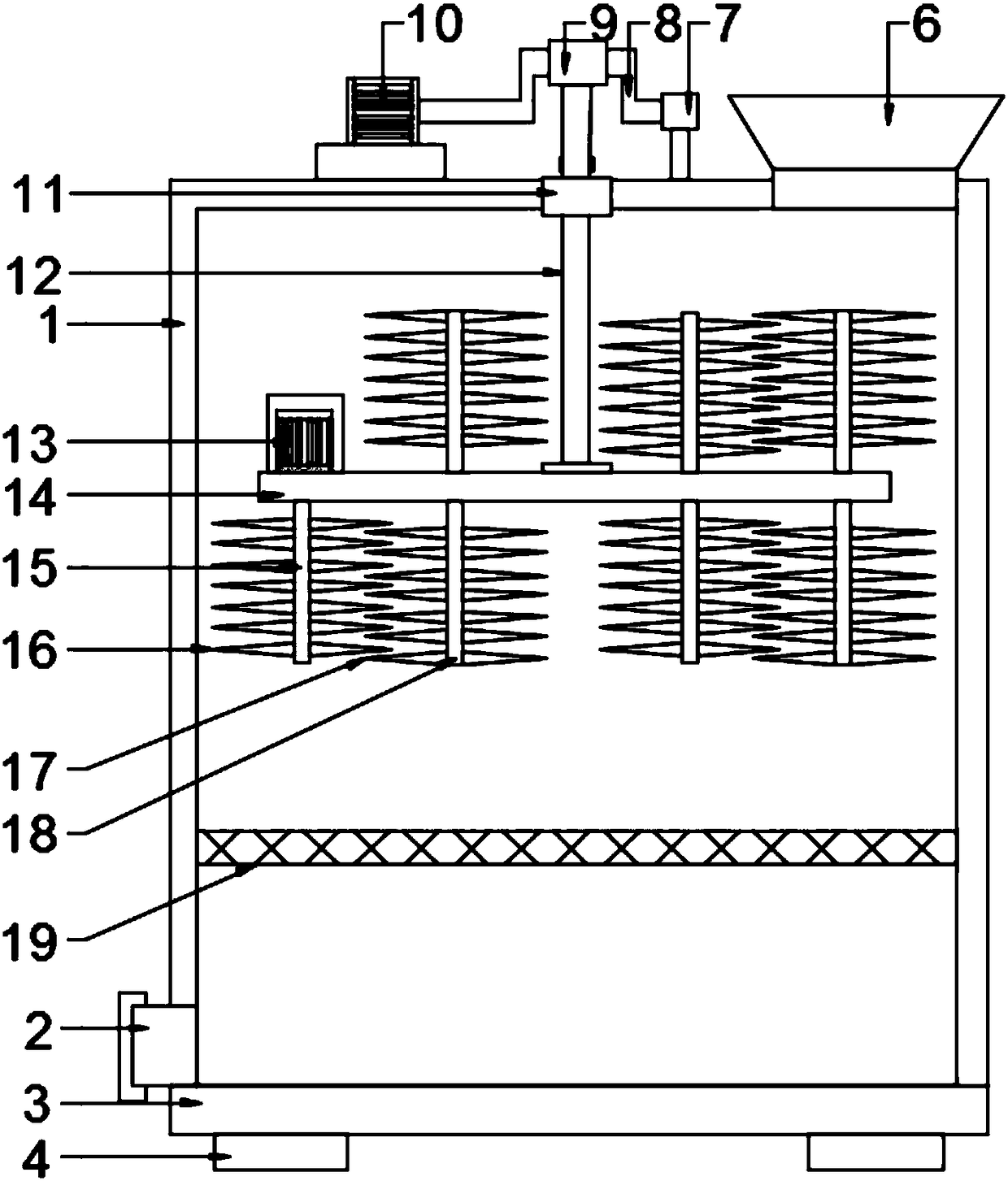 High-efficiency processing device for herbage of animal husbandry