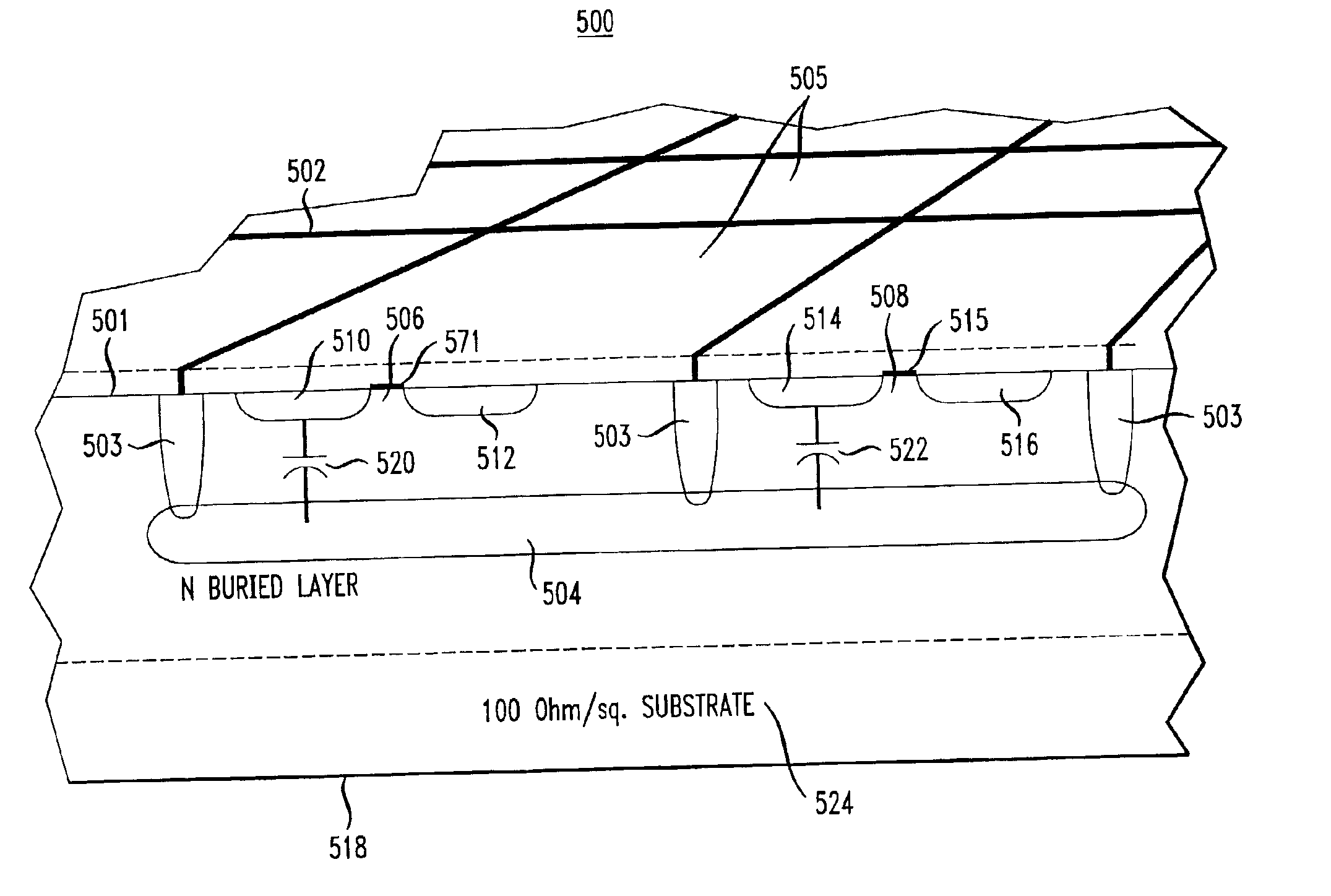 Mixed signal integrated circuit with improved isolation