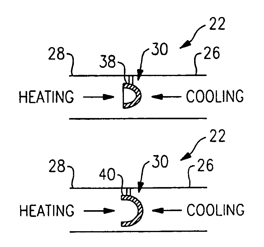 Fluid diode expansion device for heat pumps