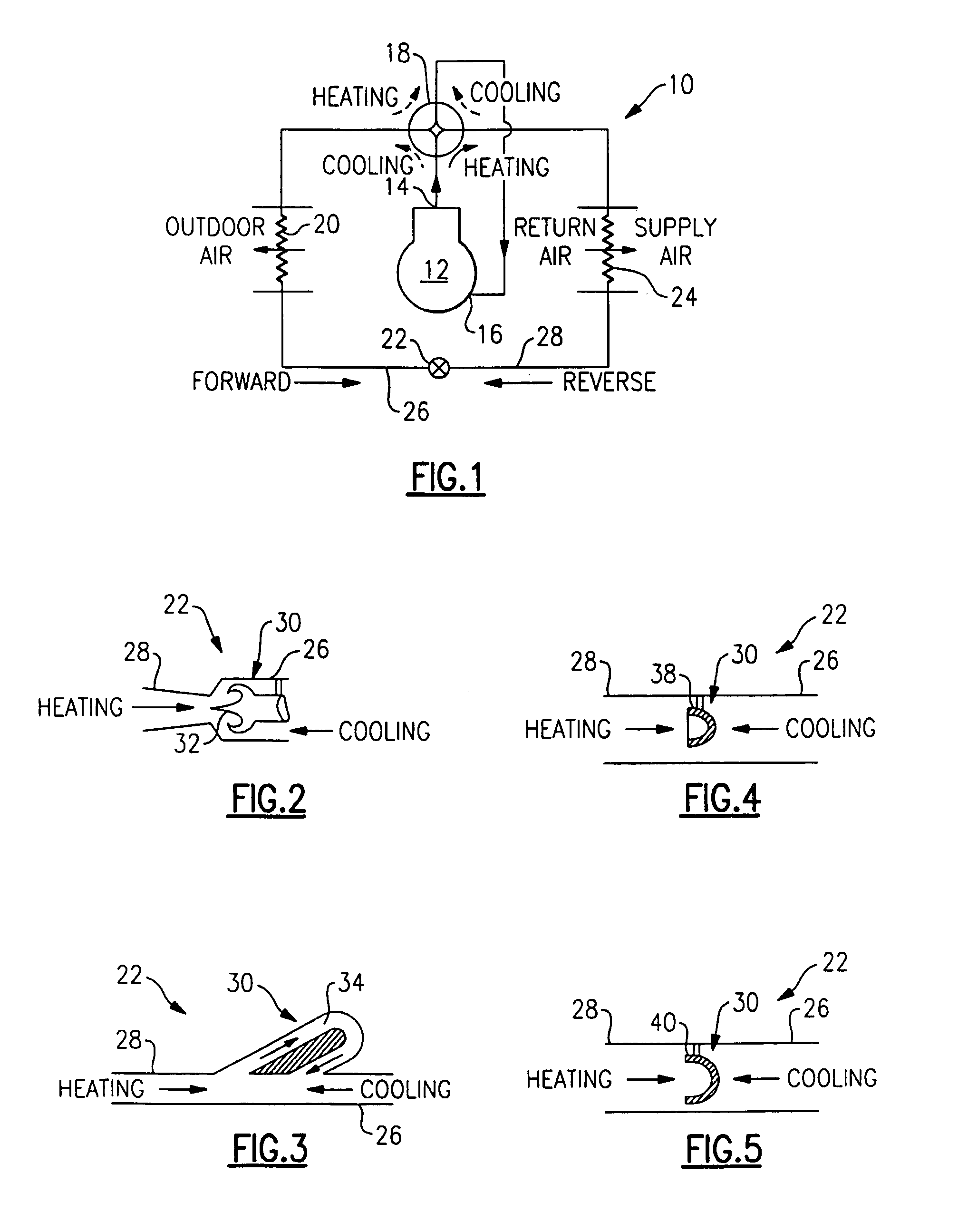 Fluid diode expansion device for heat pumps