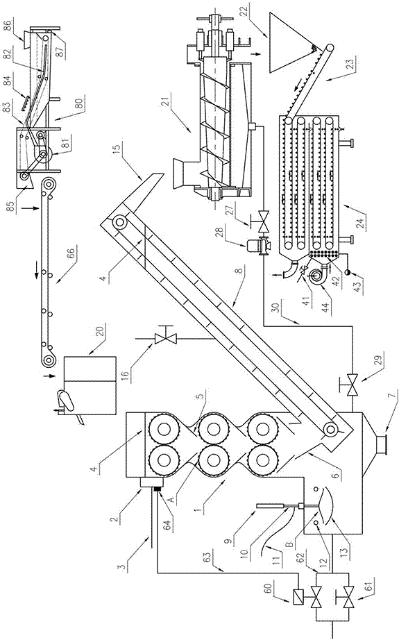 Spline curve roller type huperzine A leaching device with cleaning machine and drying machine