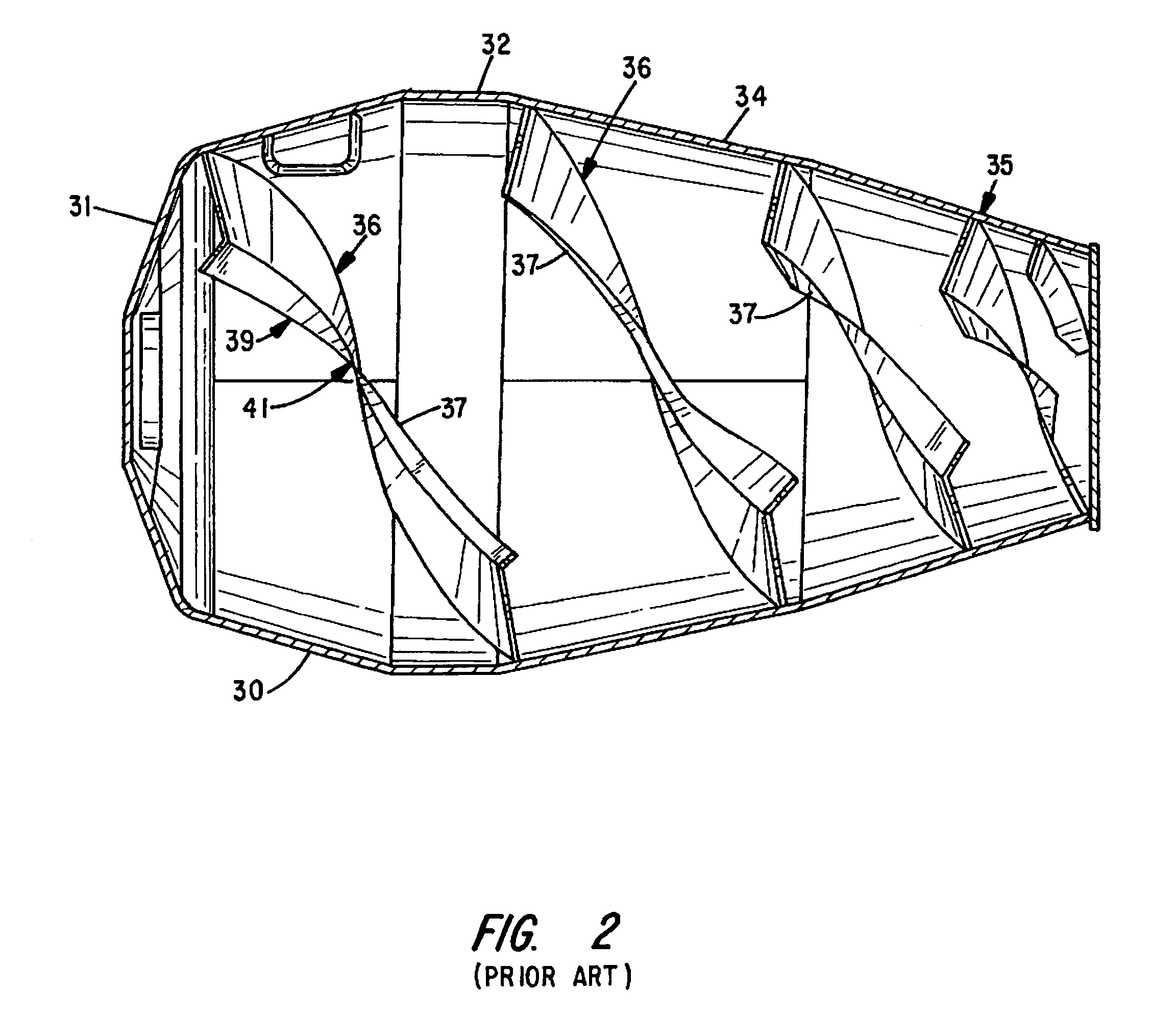 Concrete mixing drum fin structure