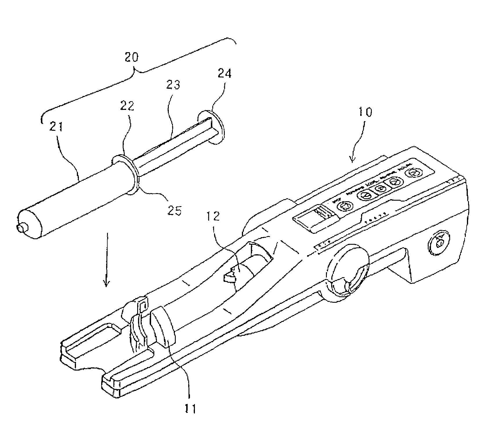 Syringe barrel and cylinder holder
