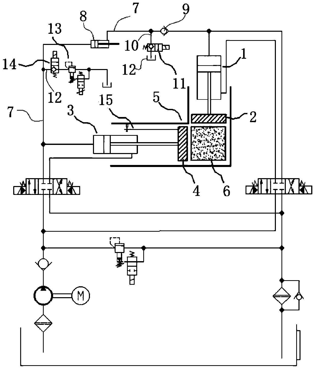 Multi-oil-cylinder cooperative compression compensation system for garbage compressor