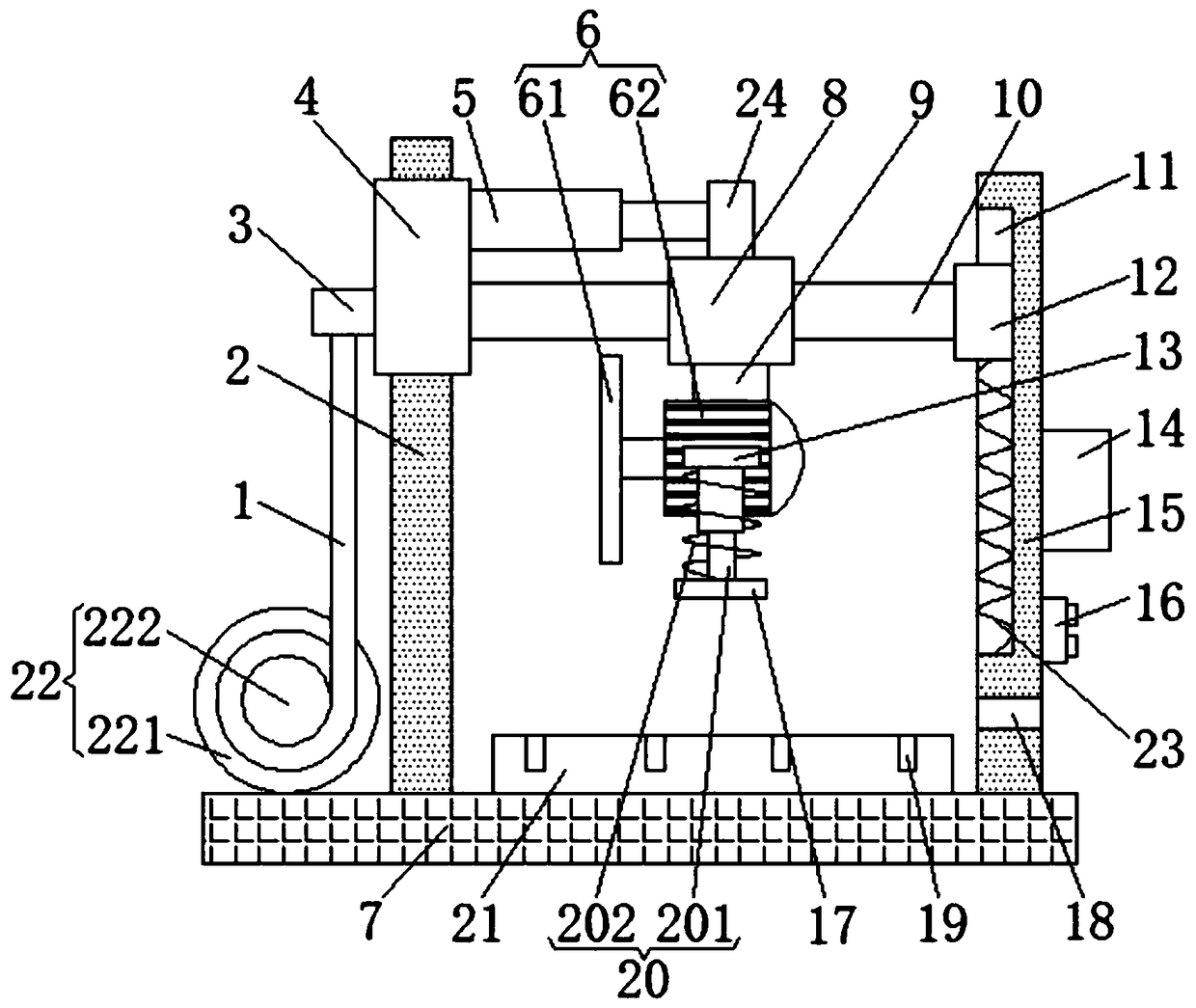 Automatic cutting device for floor heating PERT tube