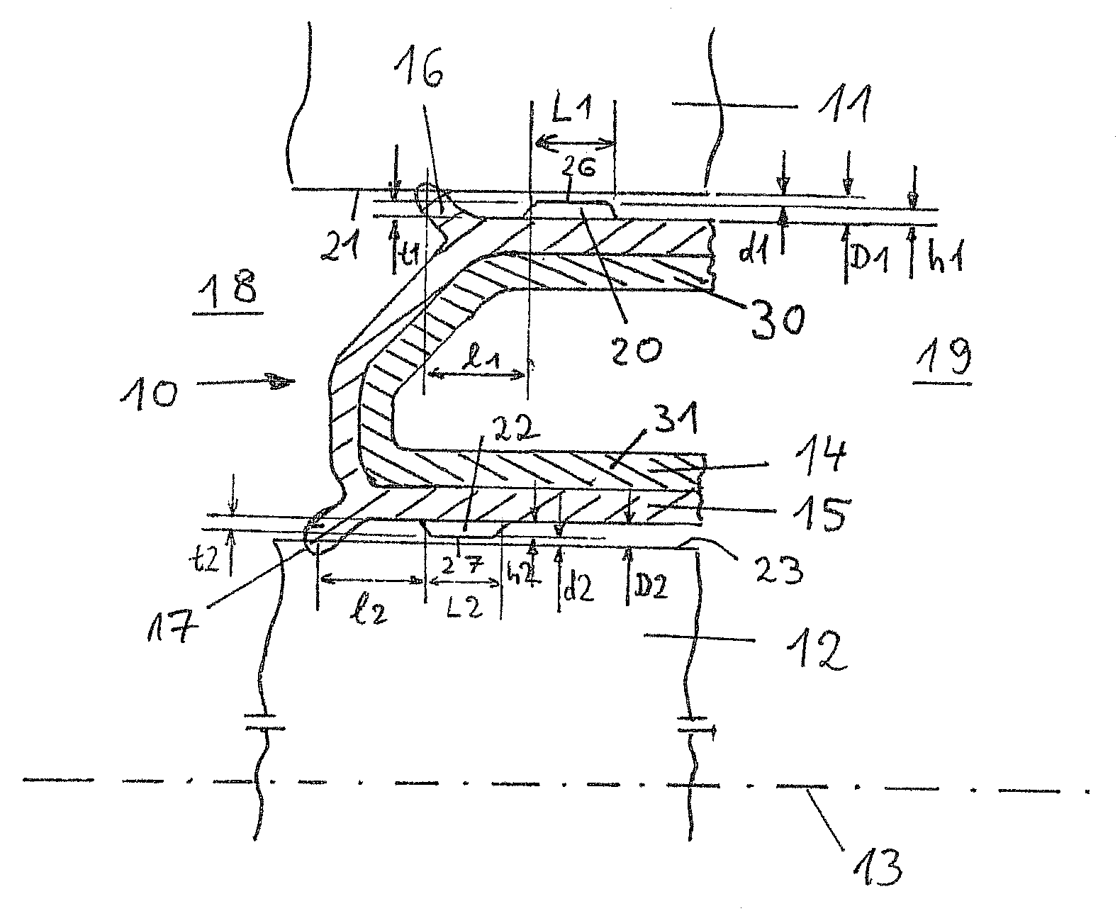 Composite piston for a motor vehicle transmission