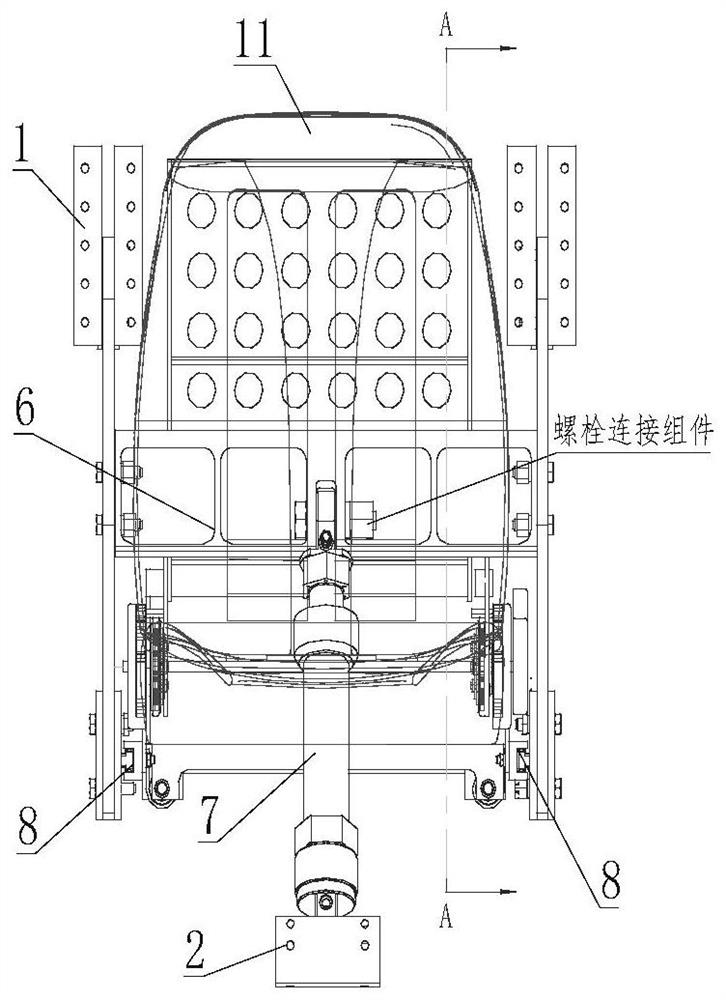 A vehicle shock-absorbing buffer seat based on a four-link adjustment mechanism