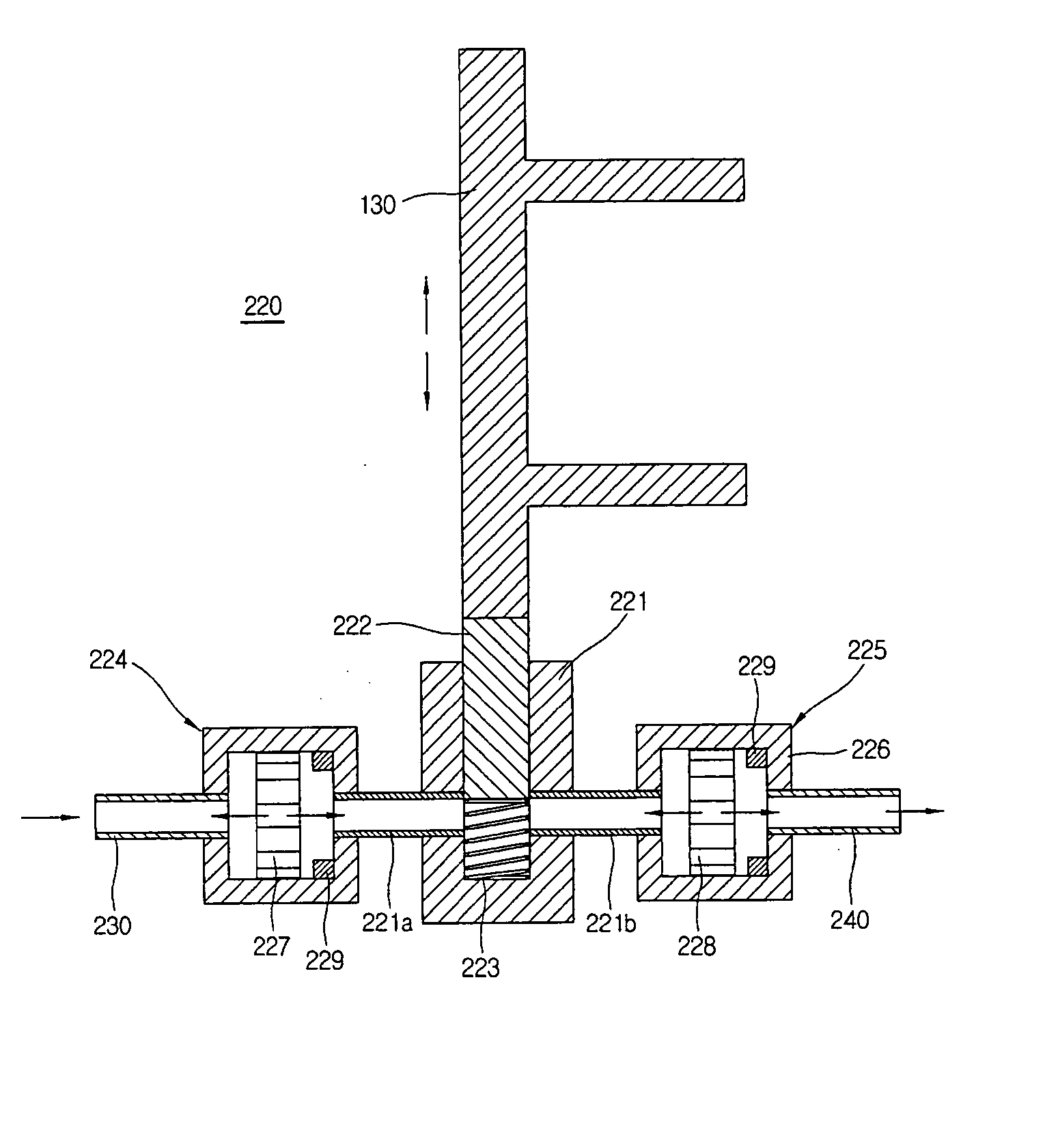 Horizontal type orbiting vane compressor