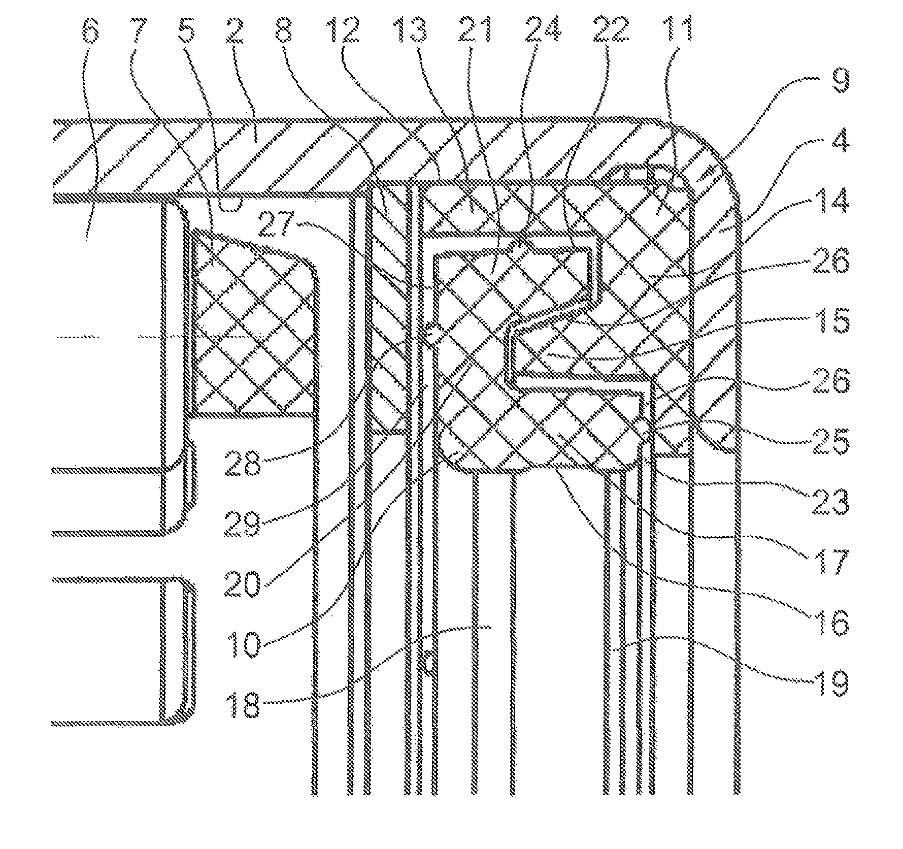 Rolling bearing, in particular radial needle bearing having a labyrinth seal