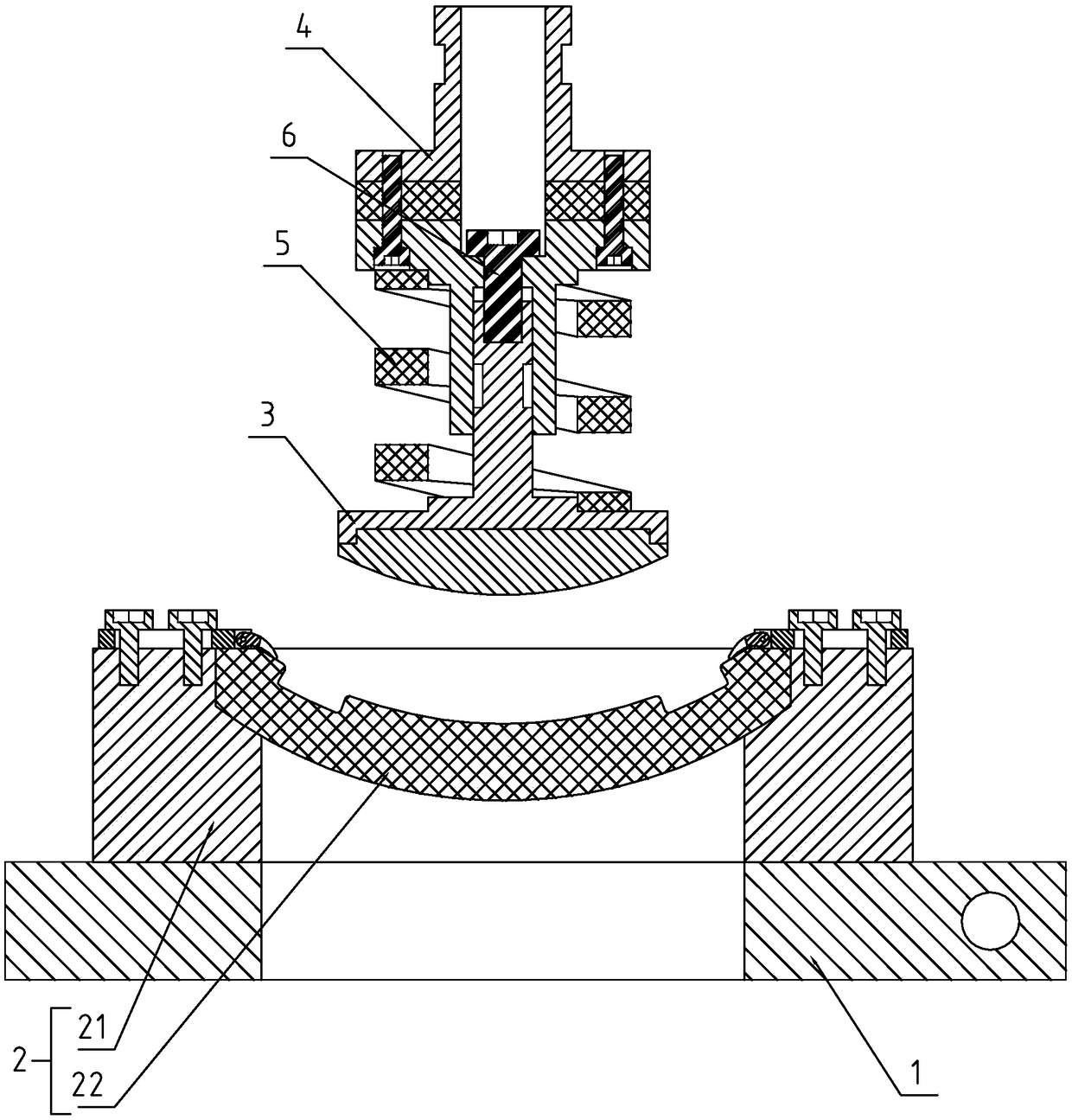 Stitching device for lens pad pasting