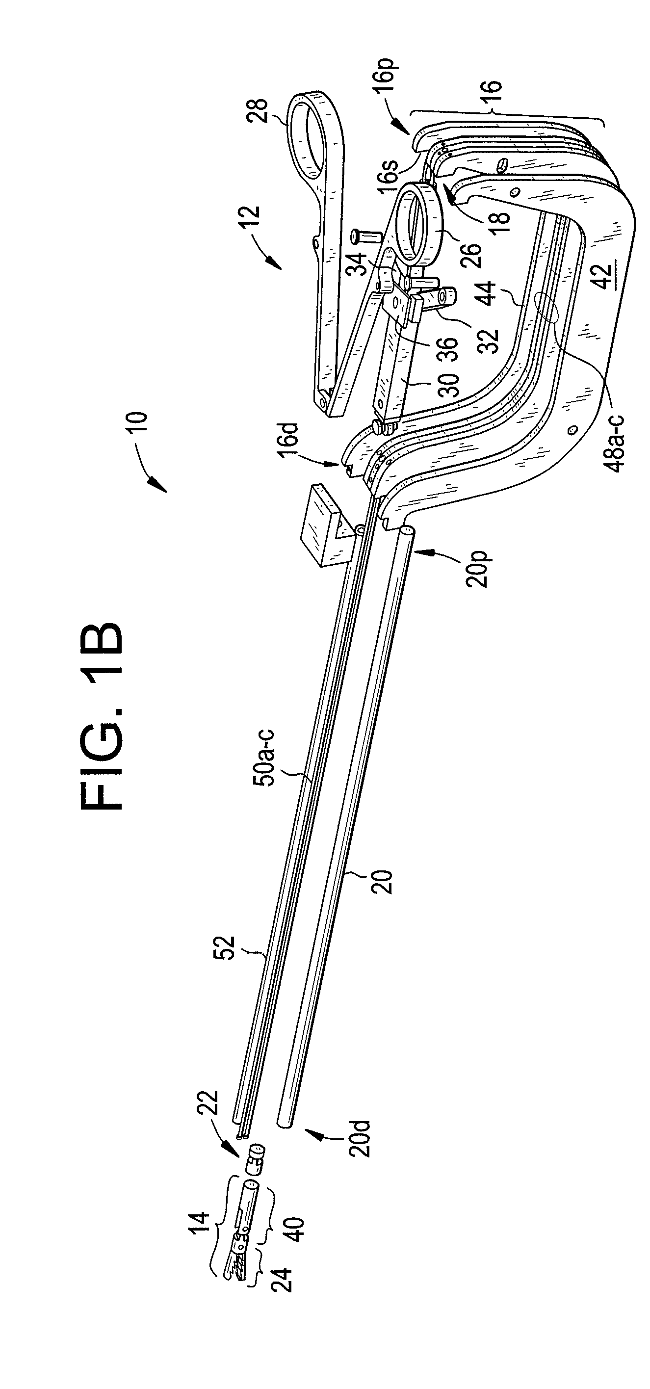 Laparoscopic device with distal handle