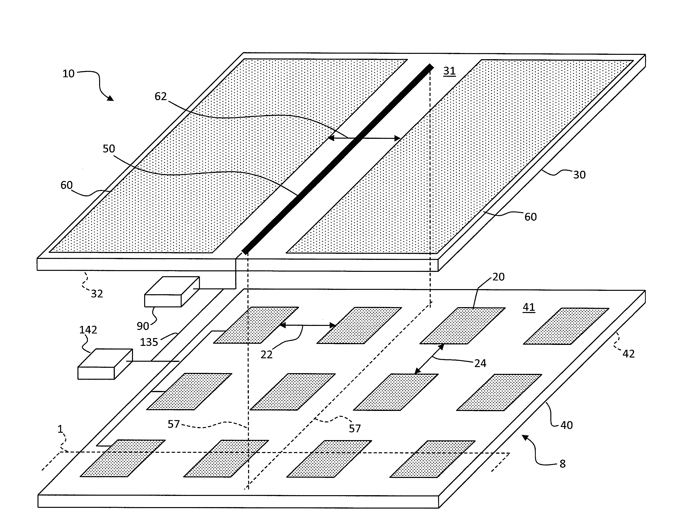Display apparatus with pixel-aligned ground micro-wire
