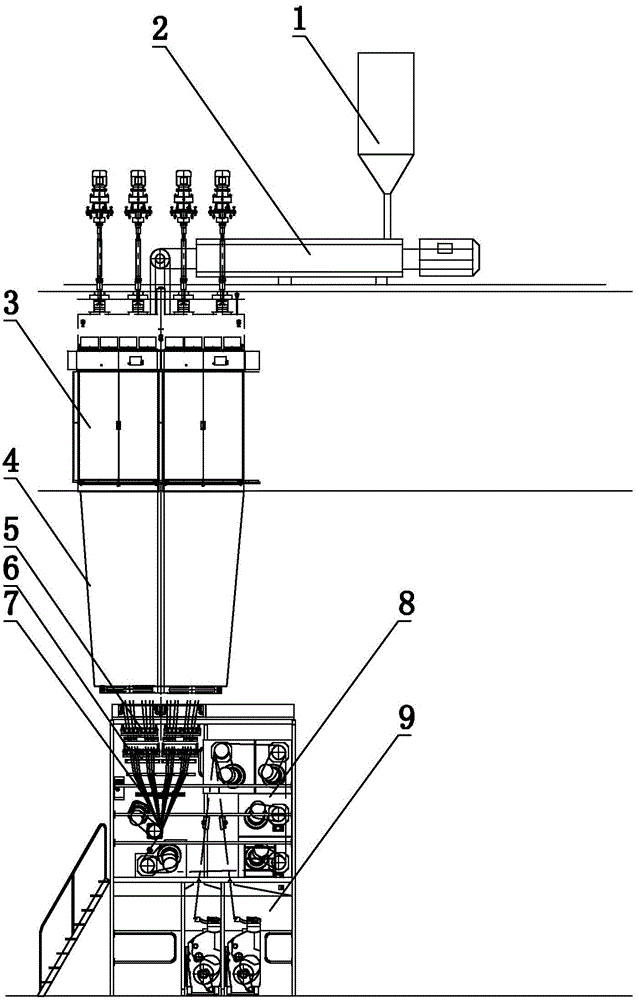 Heavy denier polyester industrial yarn and processing apparatus thereof
