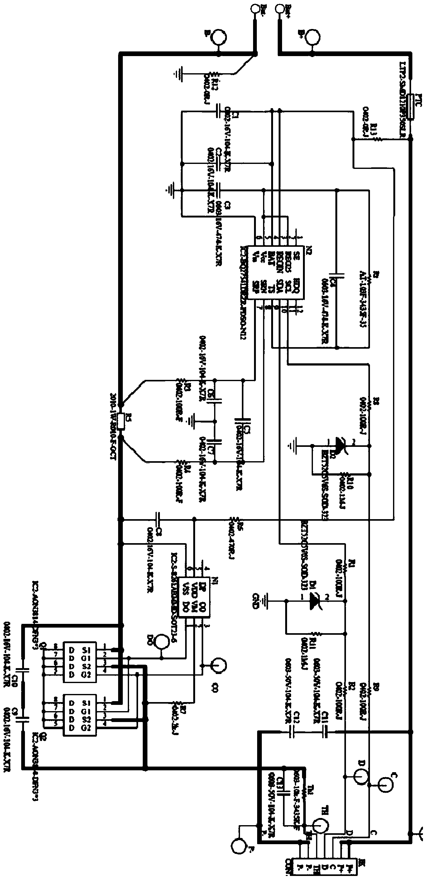 Lithium battery protection board circuit based on zero-ohm resistance element