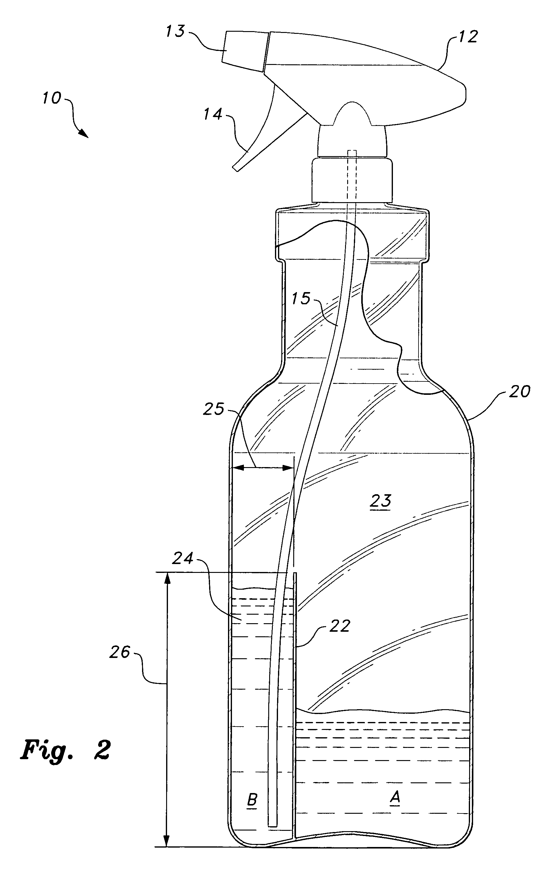 Spray bottle reservoir system