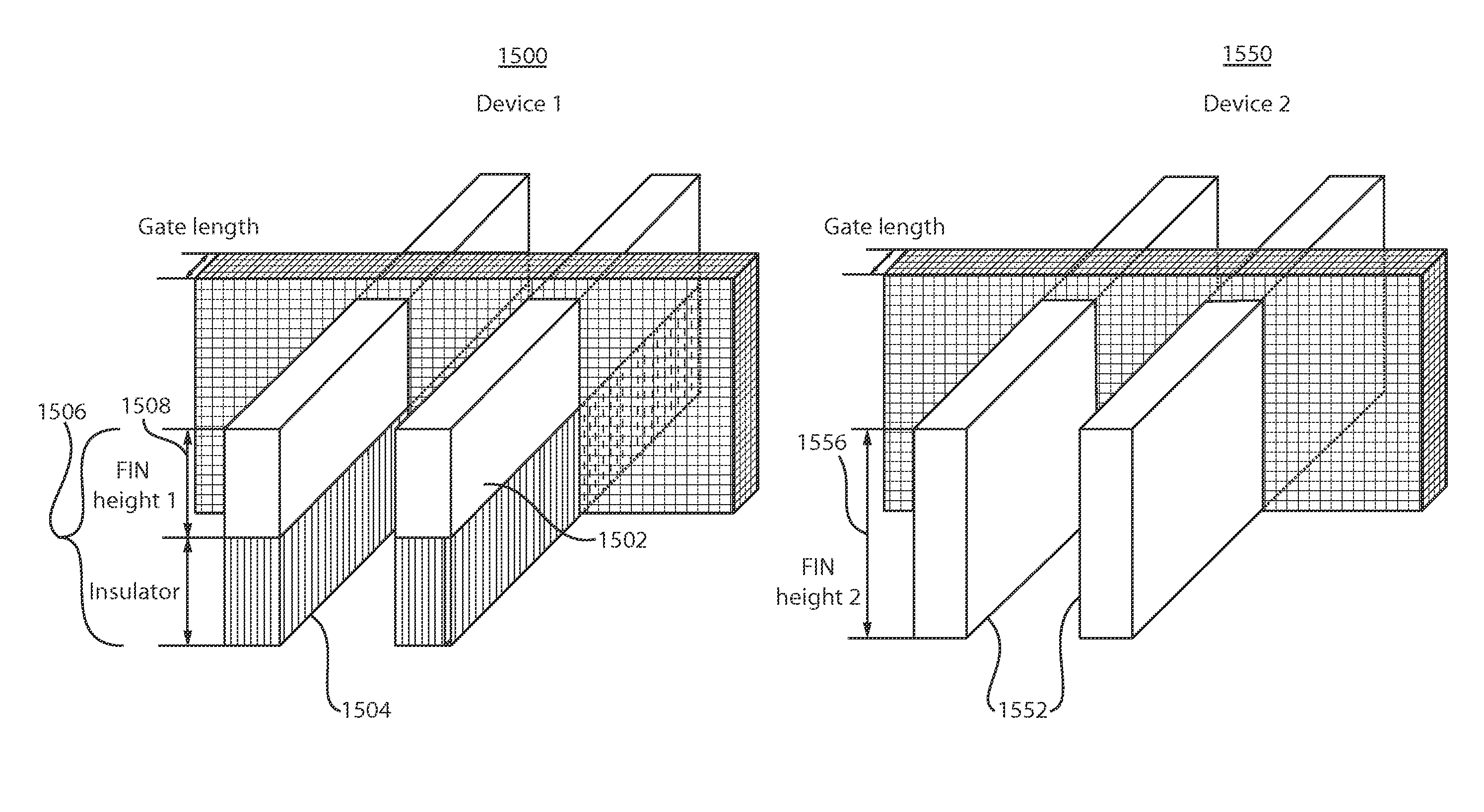 Multi-gate field-effect transistors with variable fin heights