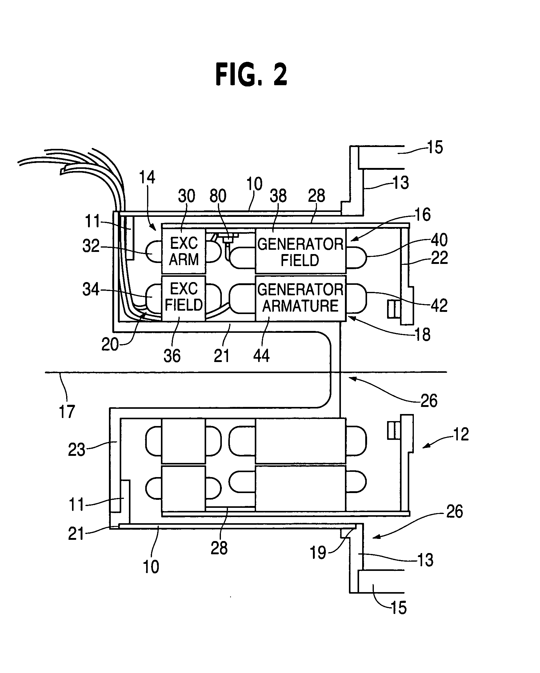 Electrical machine having centrally disposed stator