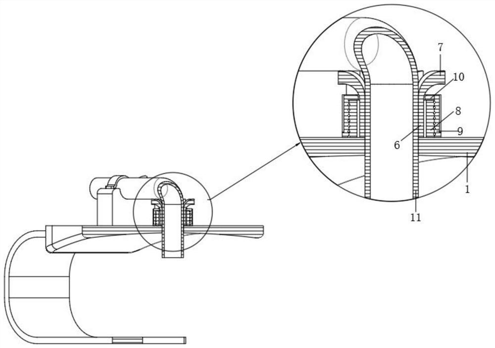 Dialysis tube fixing device for nephrology department