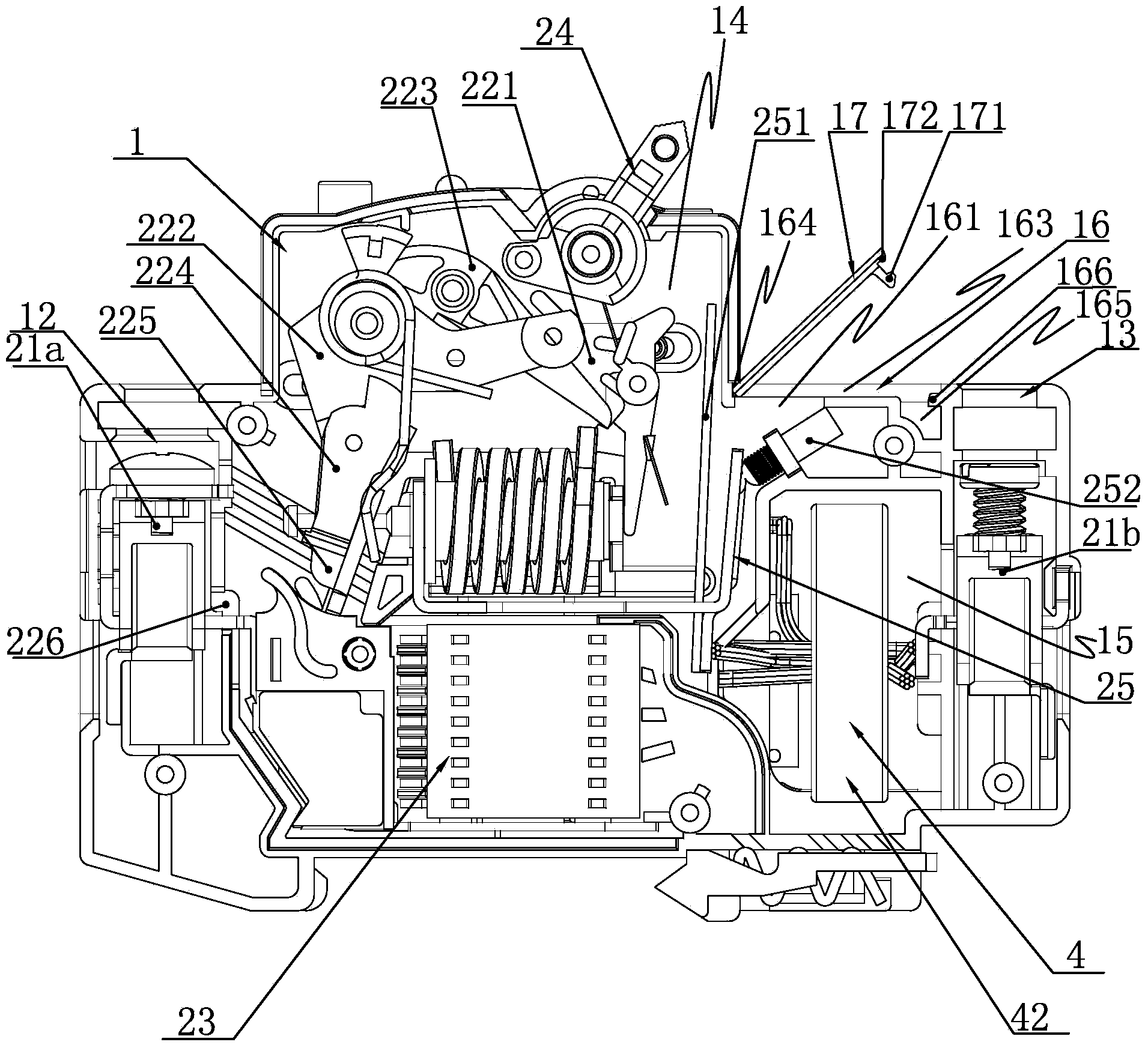 Integral residual current circuit breaker
