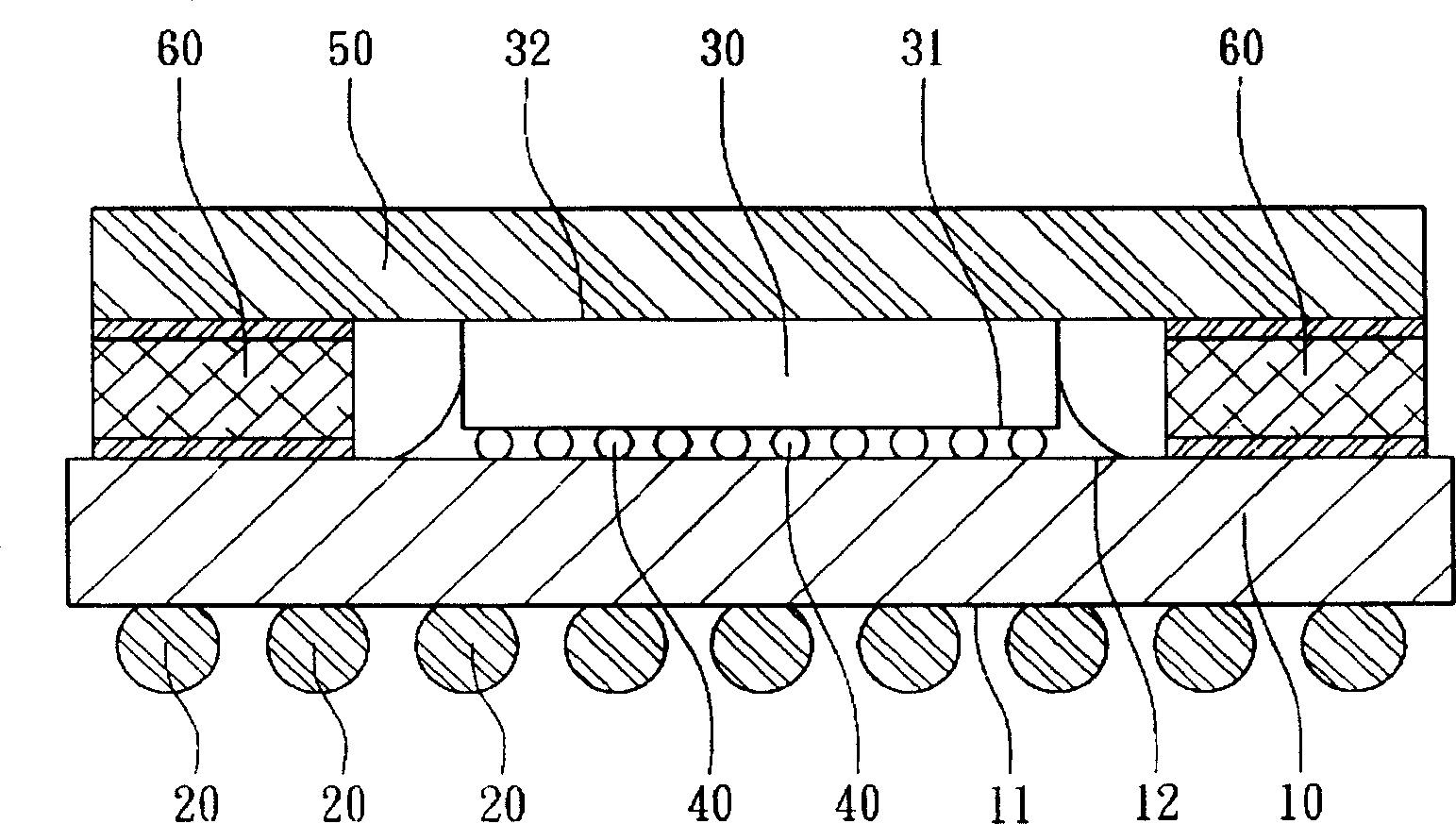 Heat elimination type structure for packing complex crystal