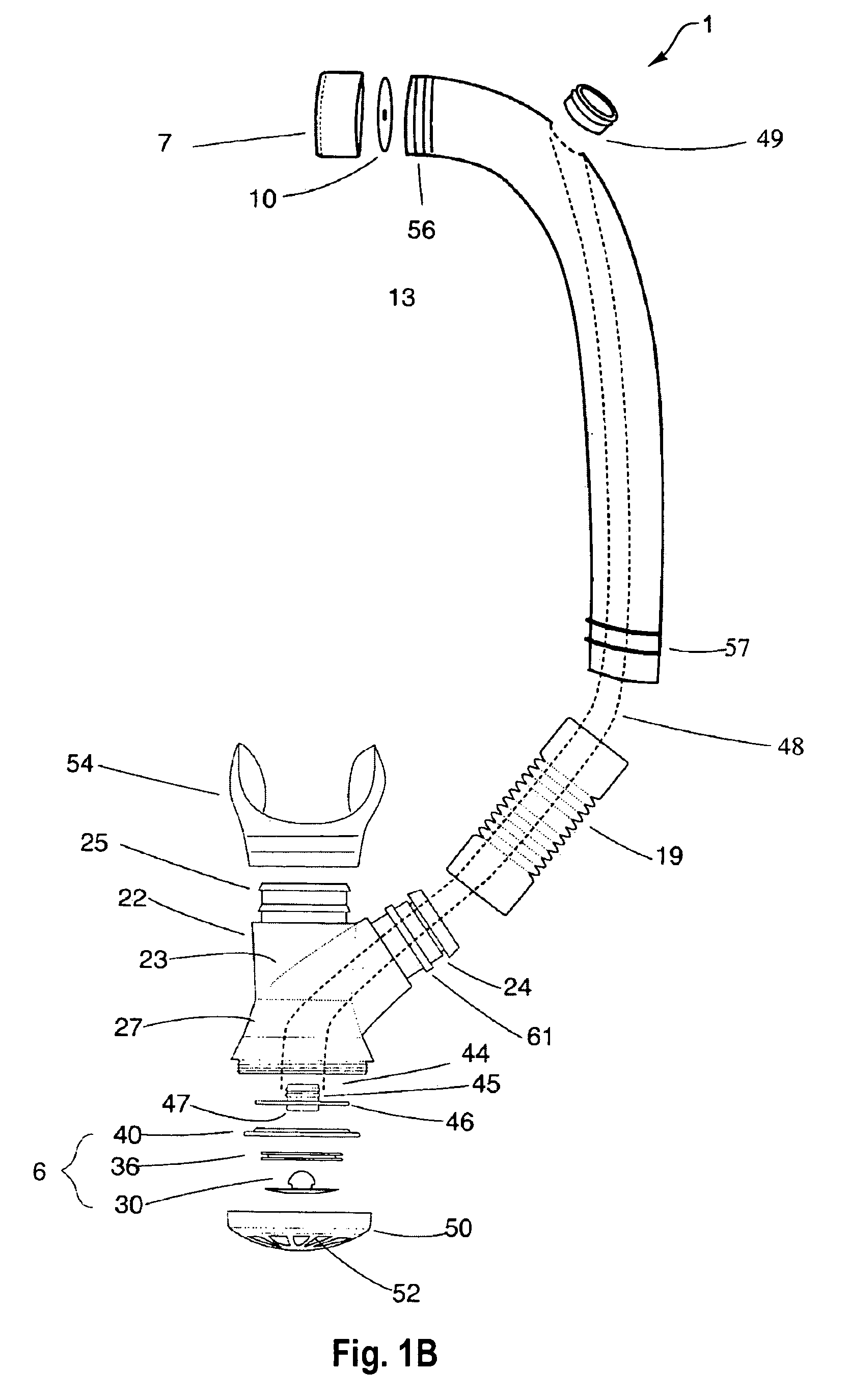 Exhalation valve for use in a breathing device