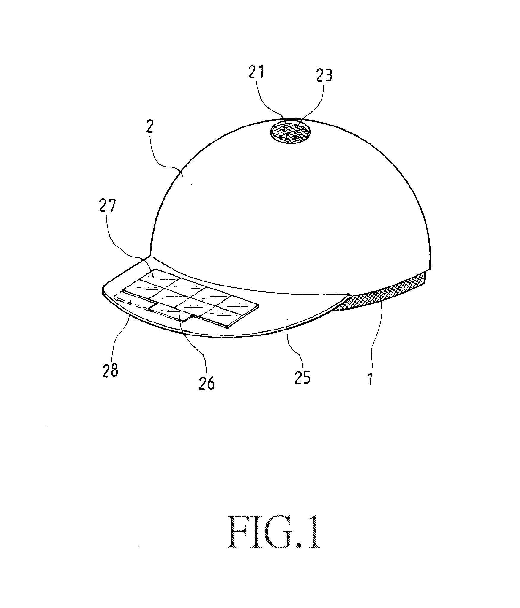 Solar-powered ventilated hat with light chasing function