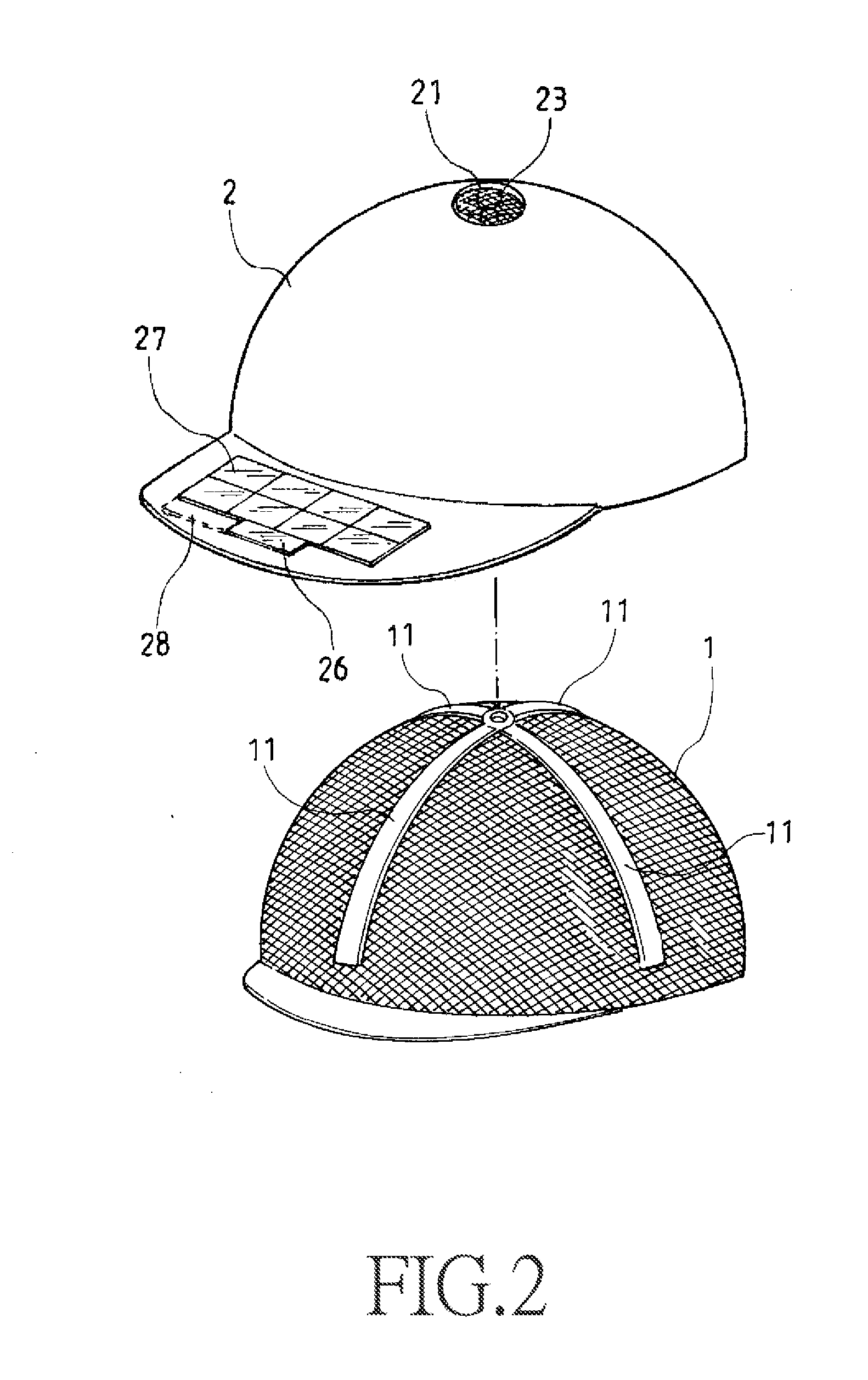Solar-powered ventilated hat with light chasing function