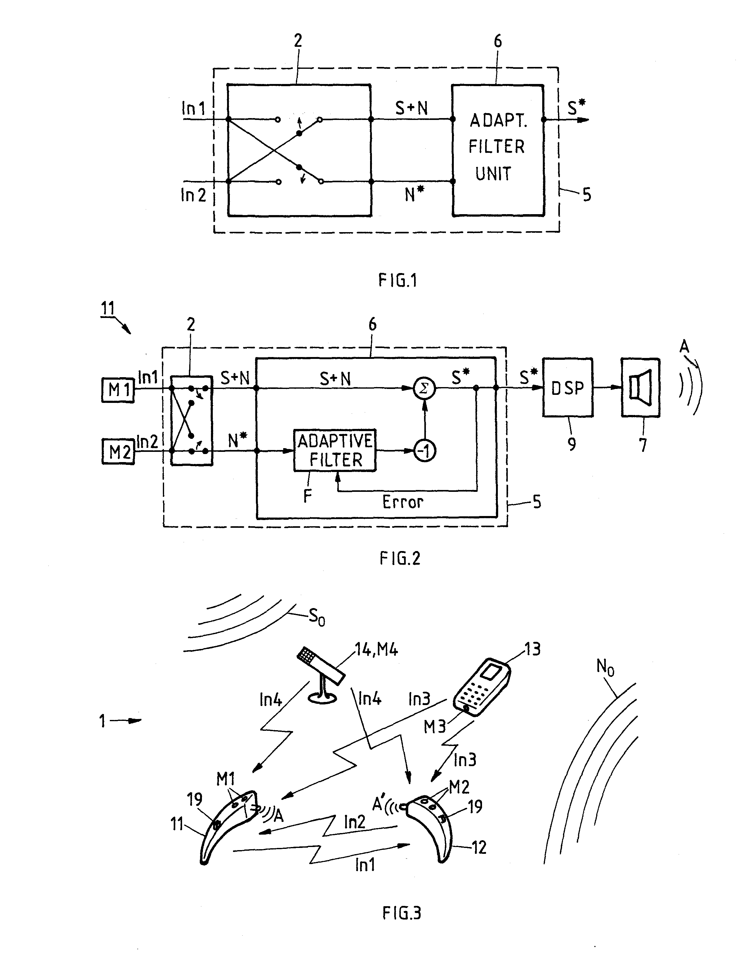 Hearing system with enhanced noise cancelling and method for operating a hearing system