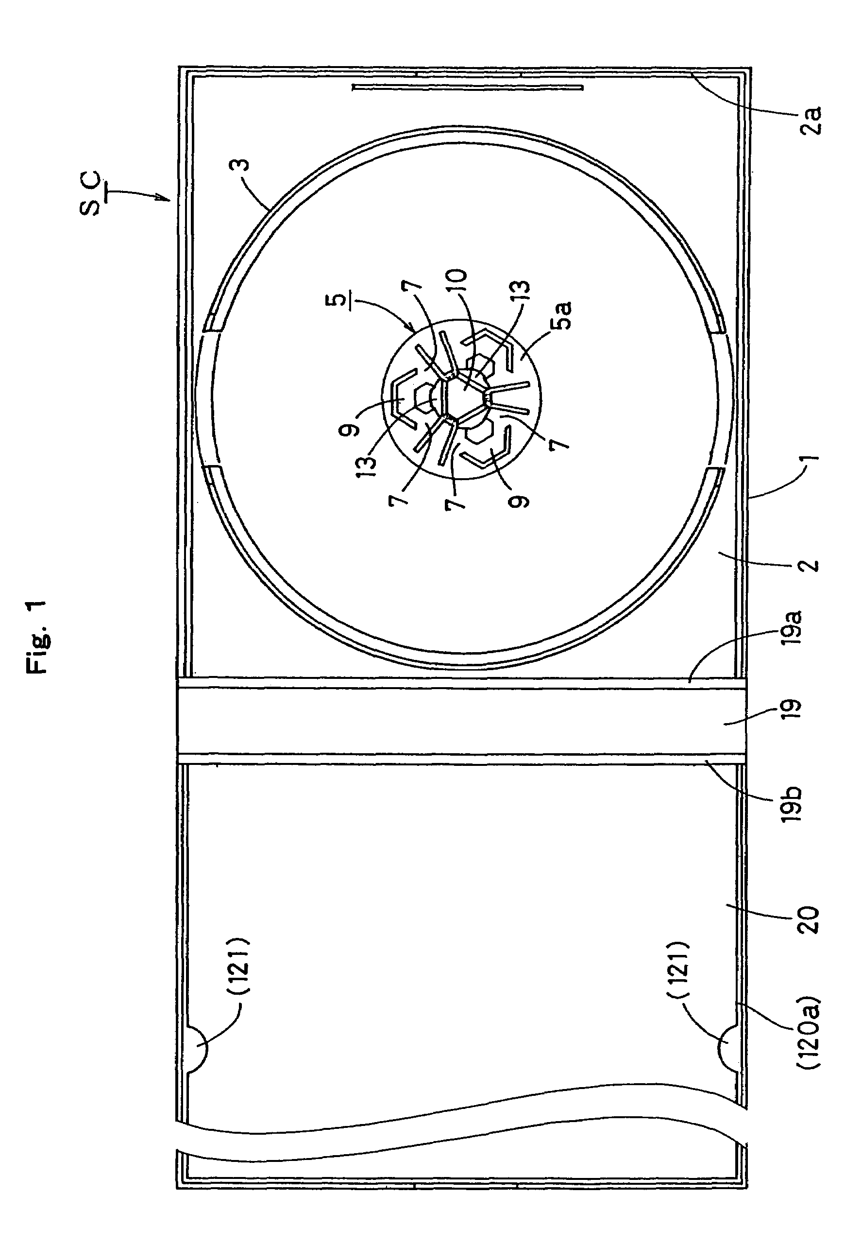 Case for disc-shaped recording medium with function of preventing dropout of holder