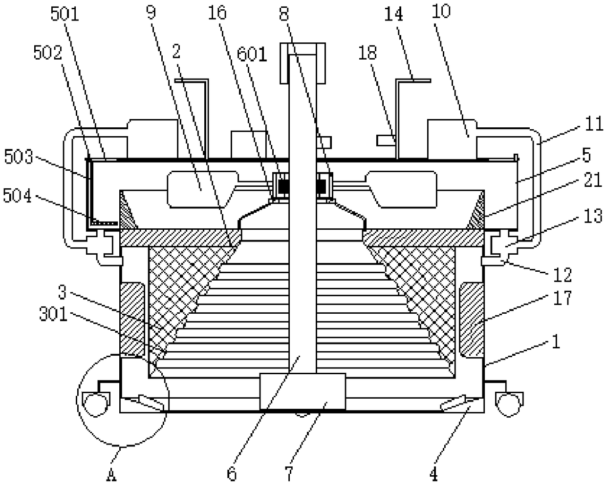 Dust separation and air volume balance device for grinding work station
