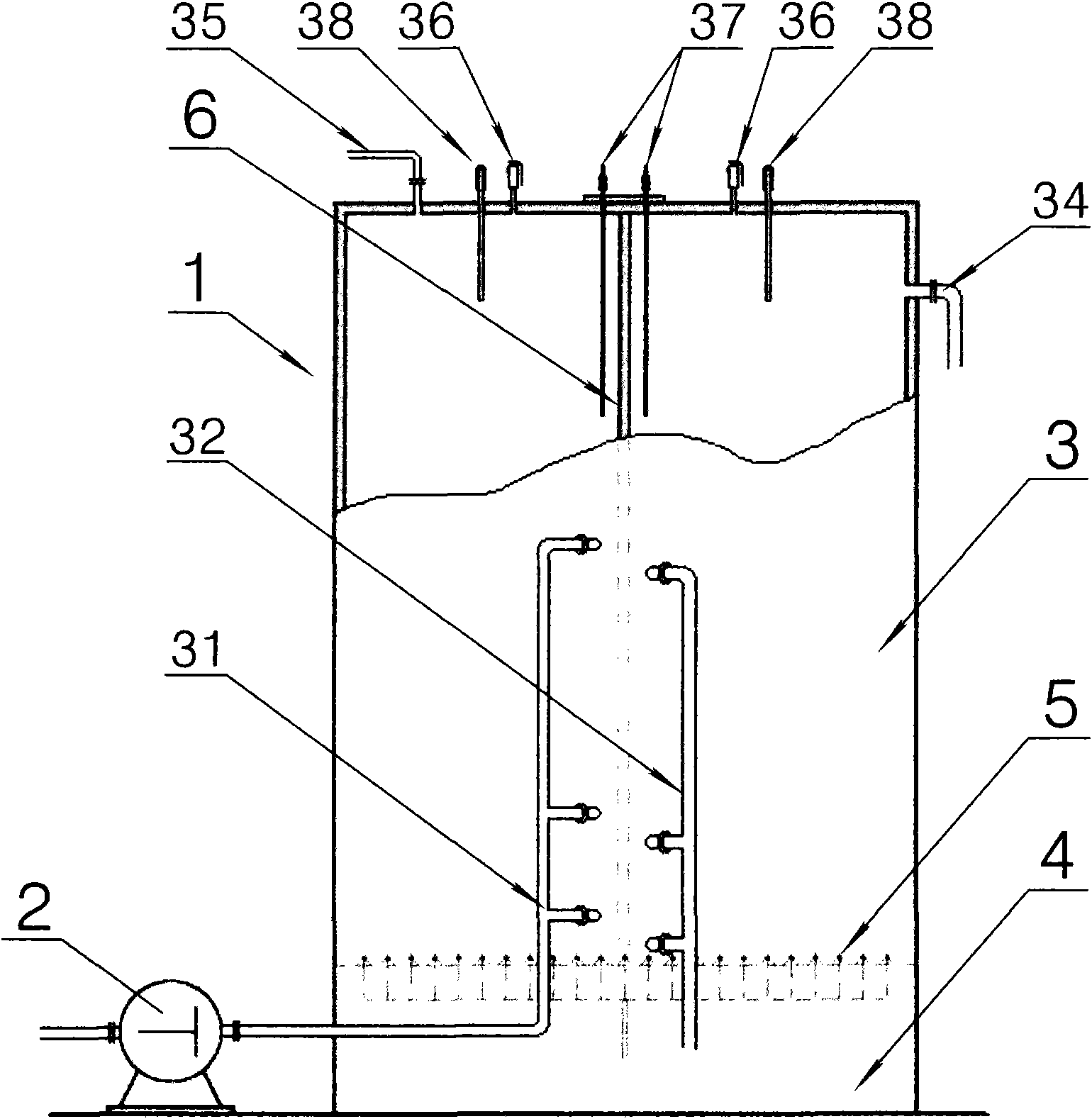 Vertical dry-process anaerobic fermentation device