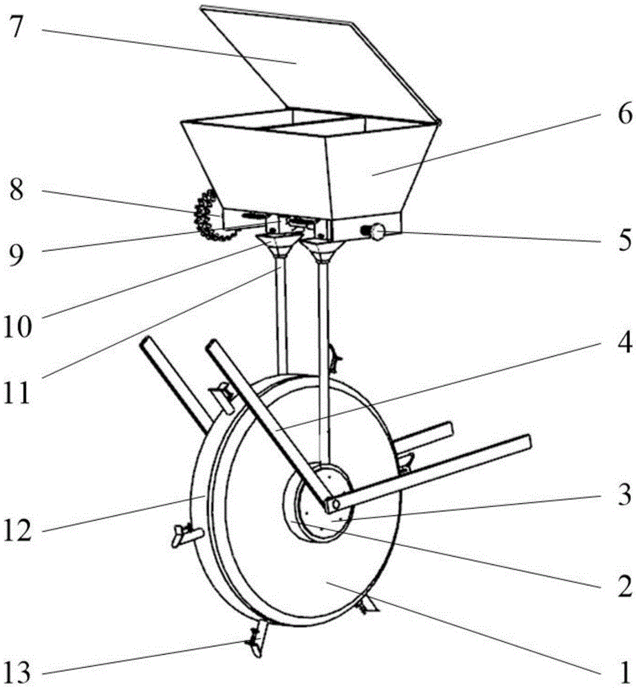 Seed sowing device for same-row intercropping of two types of crops
