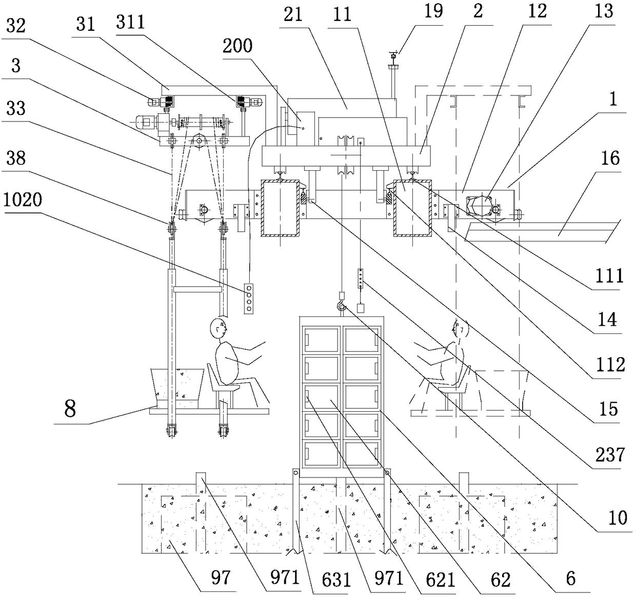 Onshore culture feeding system with two feeding tables and gates