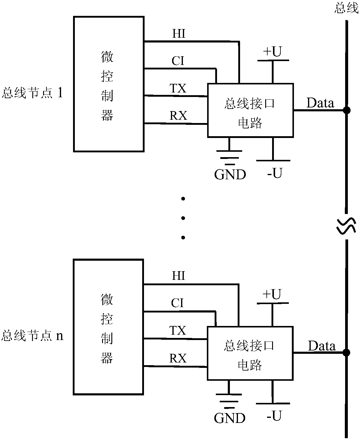 An Interface Circuit and Communication Protocol Based on Serial Bus Structure