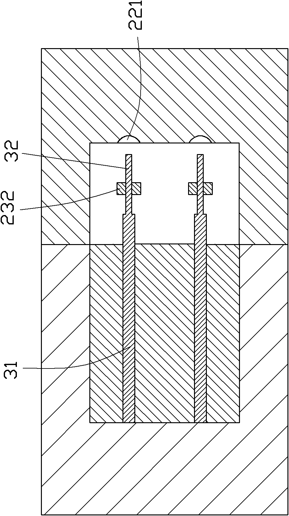 Die for forming optical fiber coupling connector and forming method