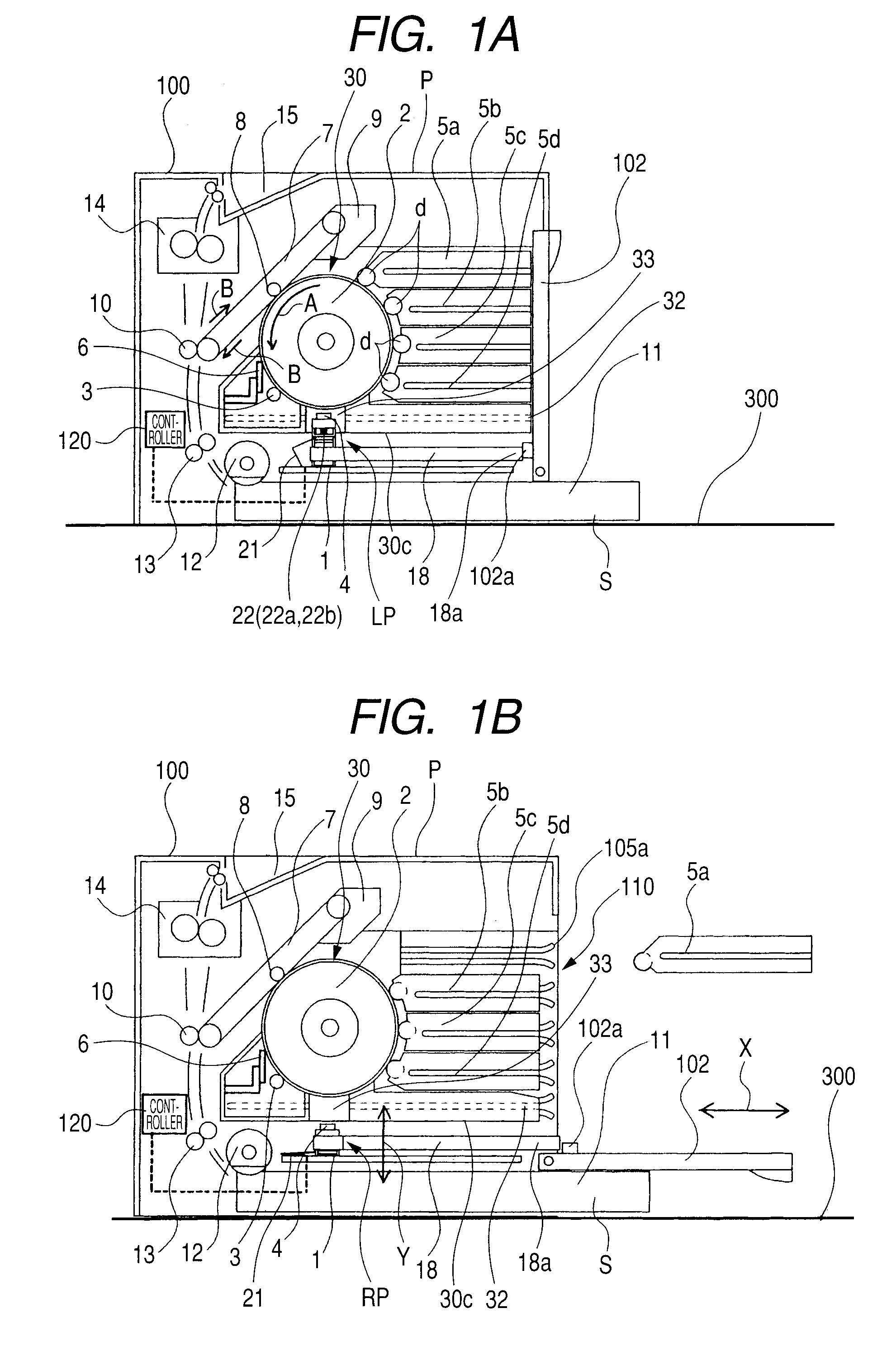 Electrophotographic image forming apparatus with movable light emitting member support