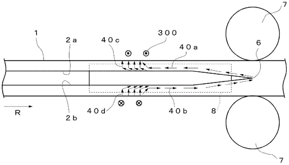 Welding device for electric resistance welded pipe