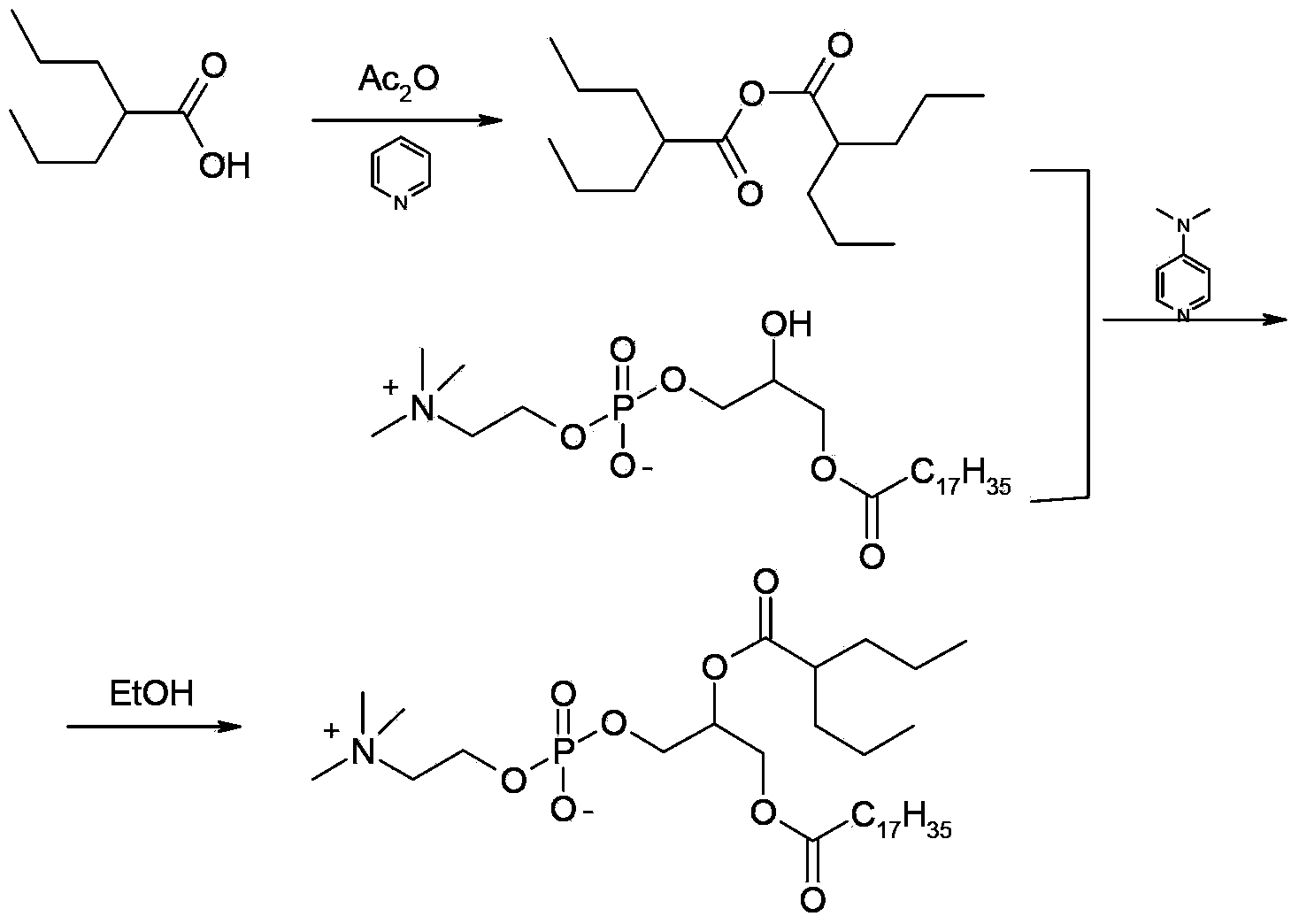 Preparation method of valproic acid phospholipid derivative