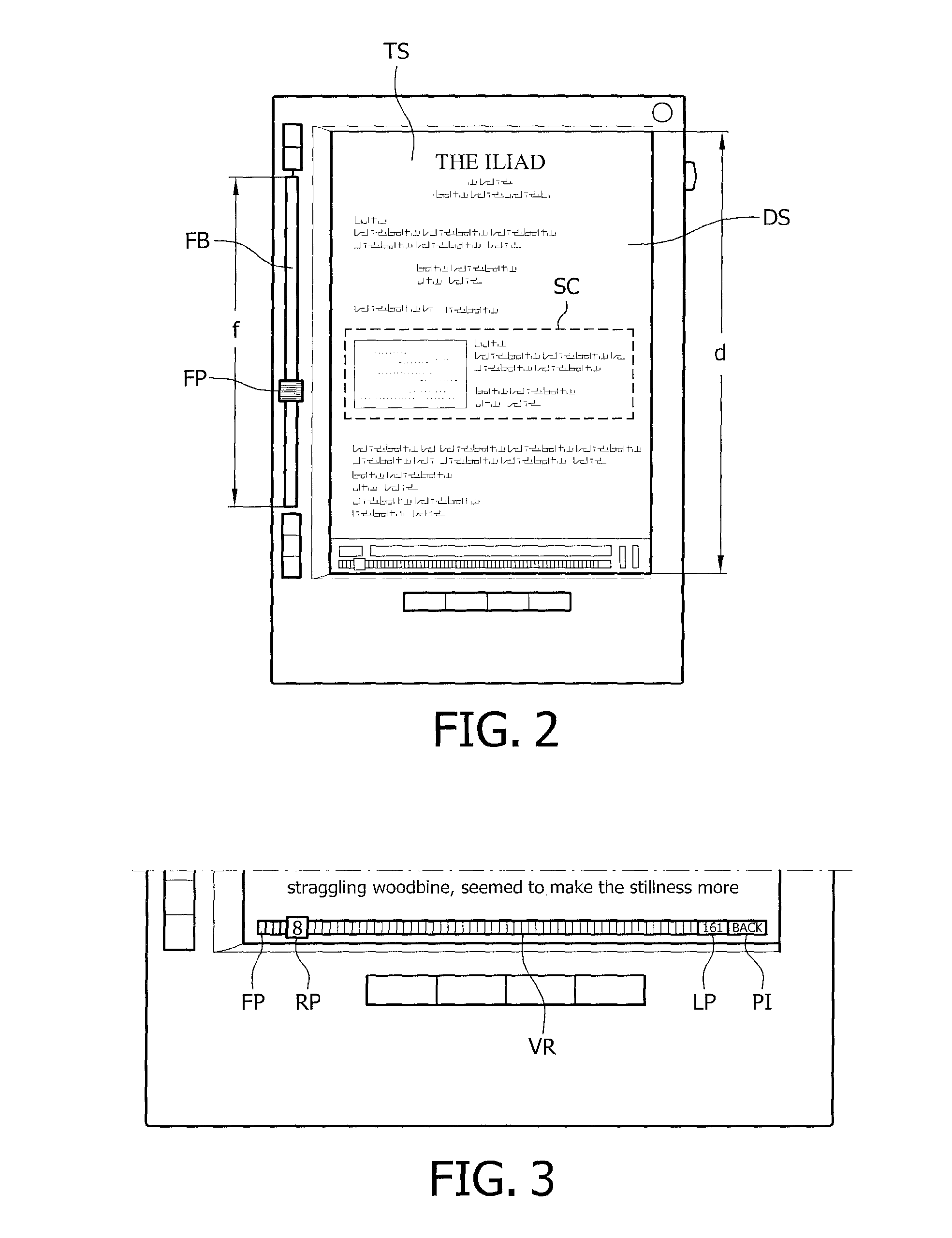 Electronic Reading Device Mimicking a Reading experience of a Paper Document