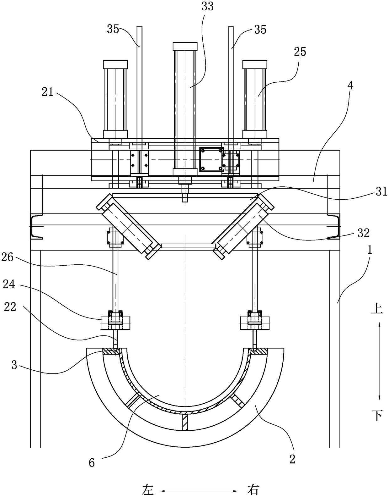 Centering guide mechanism of pipe die washing machine
