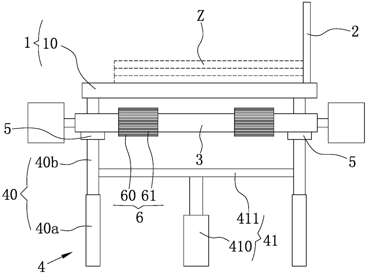 Stacking and transferring device of a cardboard collecting machine