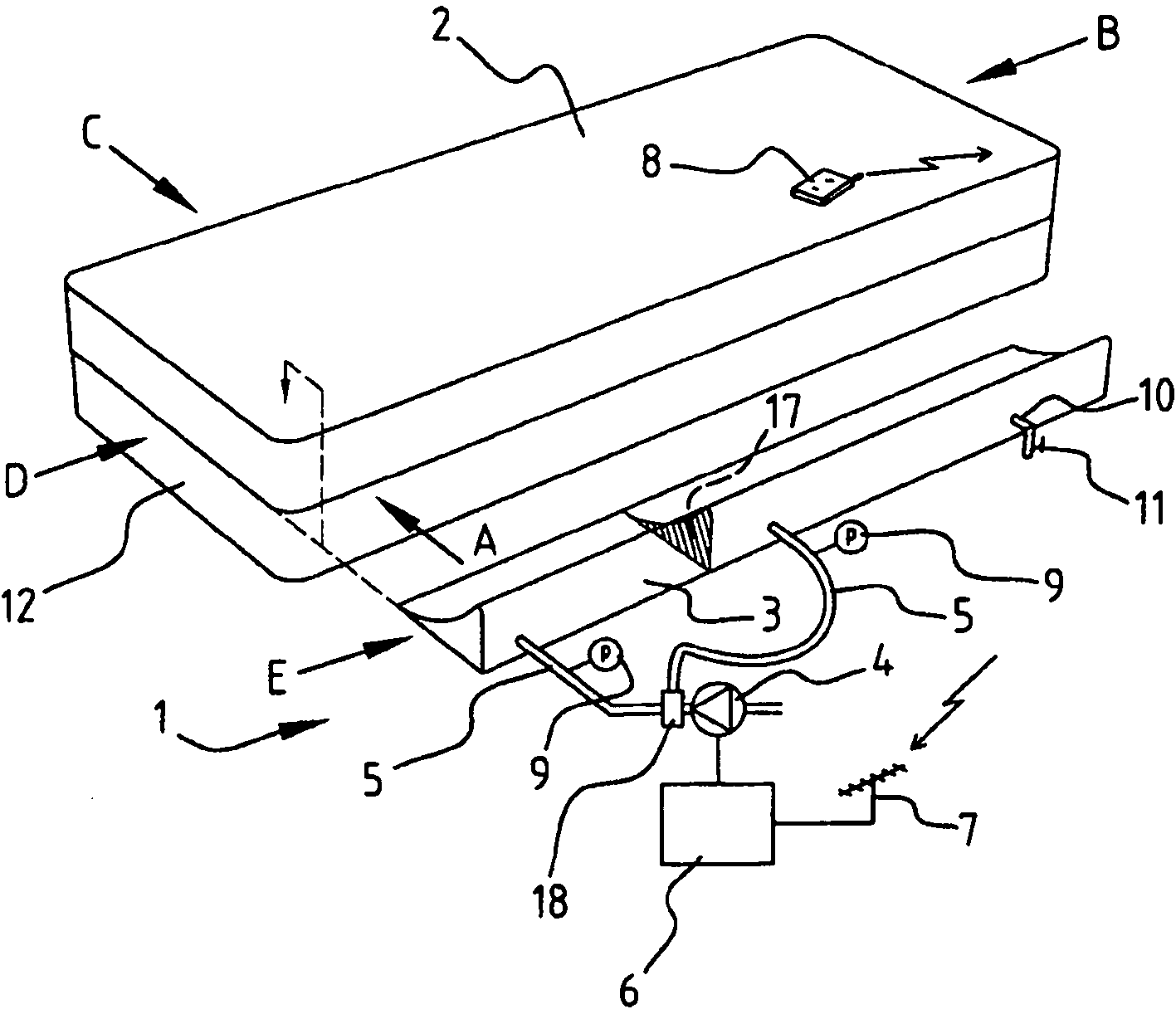 Assembly for adapting a support surface in a wave shape