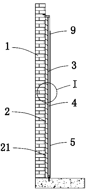 Protection structure and installation process of a radiation protection wall