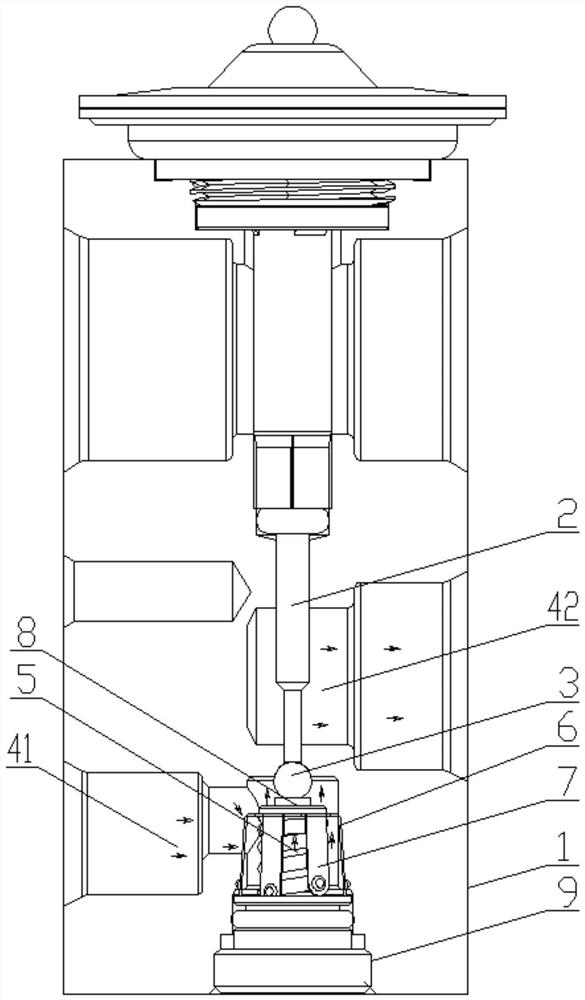 Damping structure of automobile expansion valve