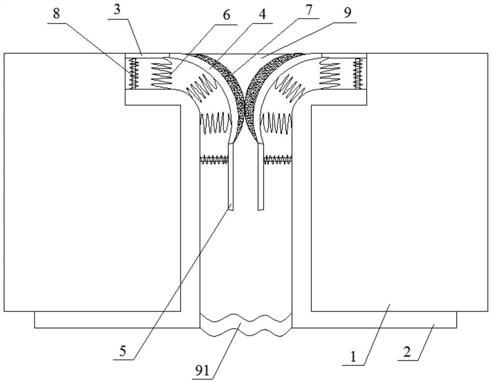 A bridge shock-absorbing expansion joint device that can be automatically closed
