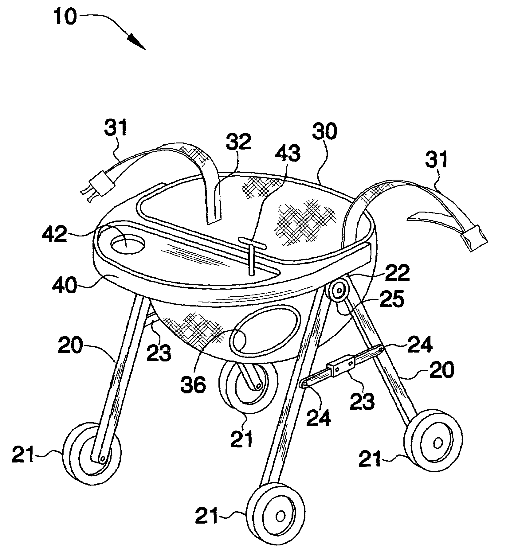 Foldable baby walker